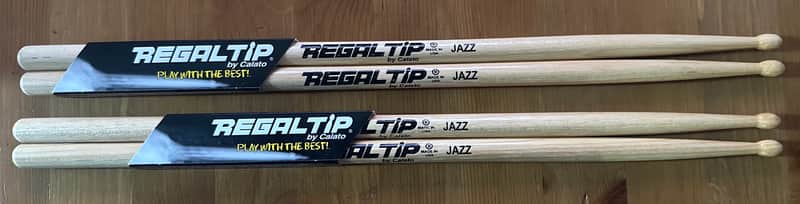 2 - pairs Regal Tip Jazz Drumsticks, 211R Classic Series, Wood  Tip, new old stock, never used, original packaging image 1