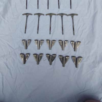 Ludwig Lot 2. 10 vintage nickel bass drum tension rods and claws early 1960s excellent