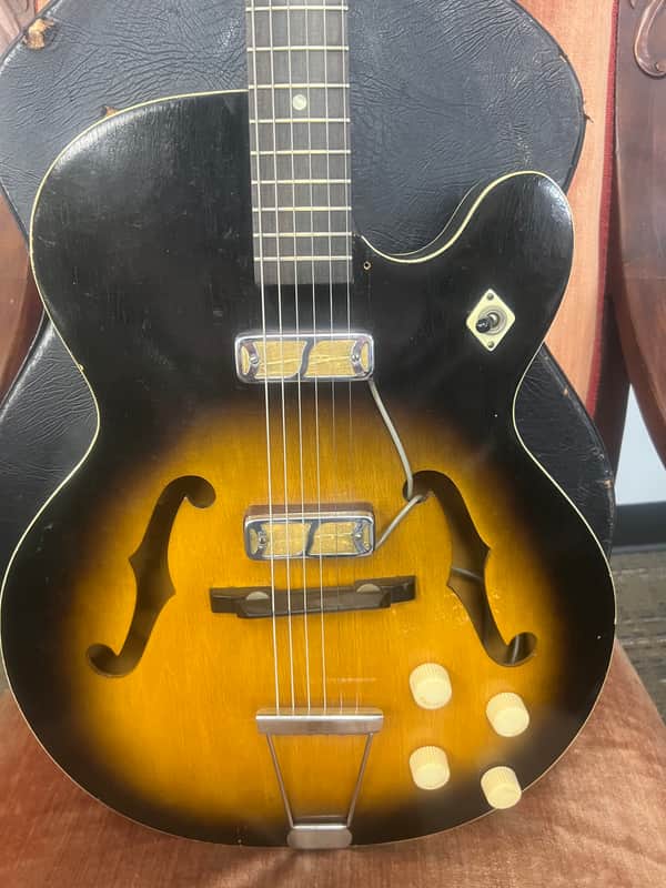 Early 60s Harmony Rocket H54 Hollow Body Guitar Tobacco With Hard Case