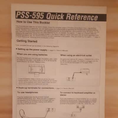 Yamaha PSS-595 Quick Reference Booklet in English, German, French & Italian