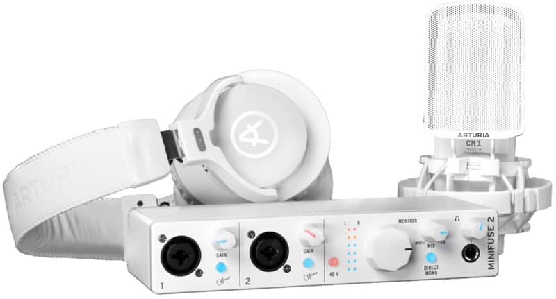 Arturia MiniFuse 2 Plug-and-Play Recording Starter Pack with Microphone, Headphone, and Premium Software Bundle (White) image 1