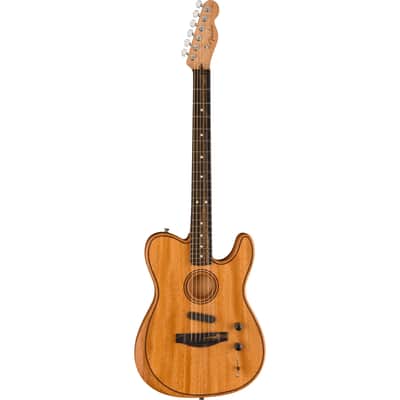 Fender American Acoustasonic Telecaster All-Mahogany EB Natural - Acoustic Guitar image 3