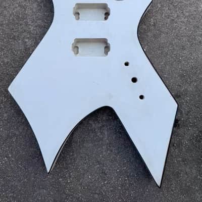 White HH Basswood Warlock Style Guitar Body image 1
