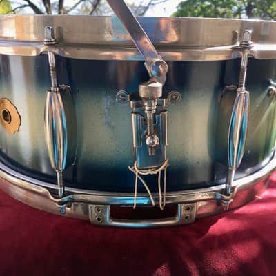 Slingerland 1940s Radio King Blue & Silver Duco Painted Lacquer image 2