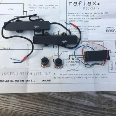 Rare Famous Reflex Red Active Pickup System for Jazz Bass 80's image 1