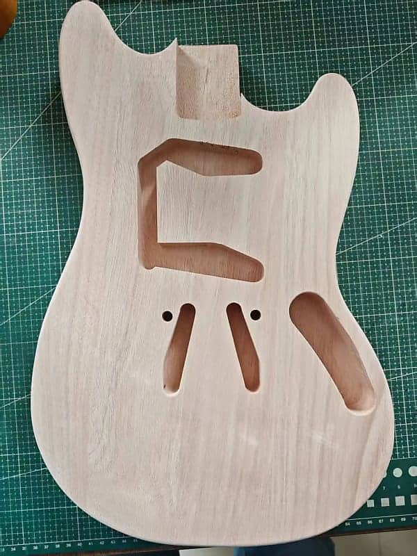 Mahogany Wood Mustang Style Unfinished Guitar Body image 1