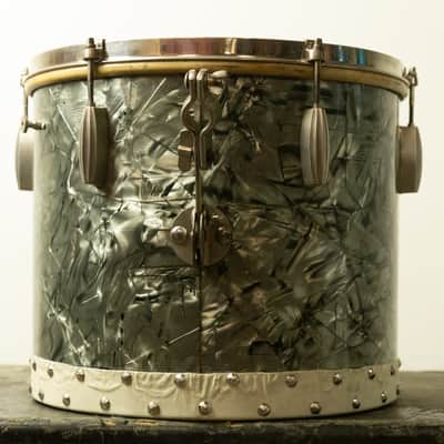1940s Slingerland 12x14 Black Diamond Pearl Radio King Tom image 6