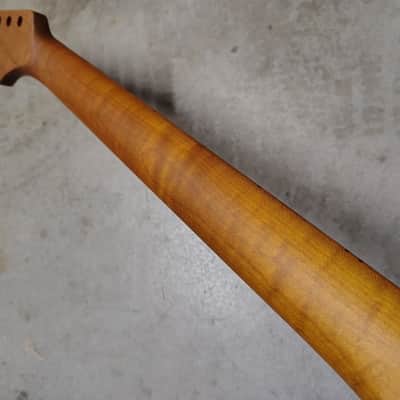 Flame Roasted Maple Strat Neck fits fender Stratocaster body 22 frets Modern image 8