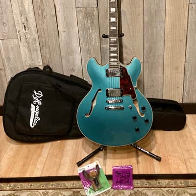 New D'Angelico Premier DC Semi-Hollow Double Cut, Stop-Bar Tailpiece, Ocean Turquoise, Buy Indie! image 14