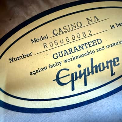 Peerless MIK Epiphone Casino Reissue Natural original vintage Korea OX image 8