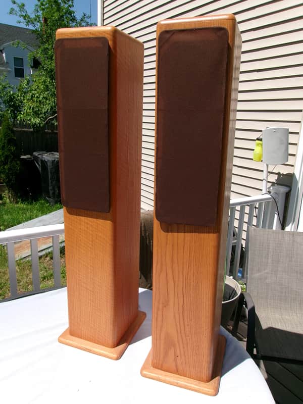 Pickup Mass - Vintage Focal Tower Speakers w Custom Solid Oak Cabintets France image 1