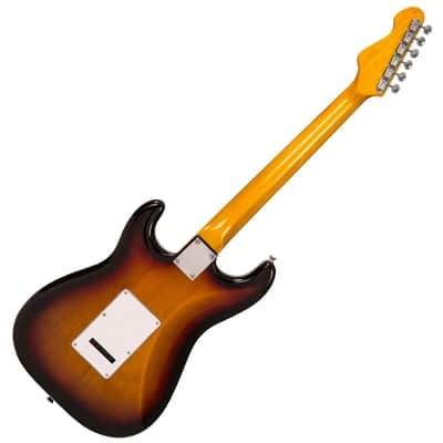 Vintage V6 ReIssued Electric Guitar ~ Sunset Sunburst LV6SSB) image 4