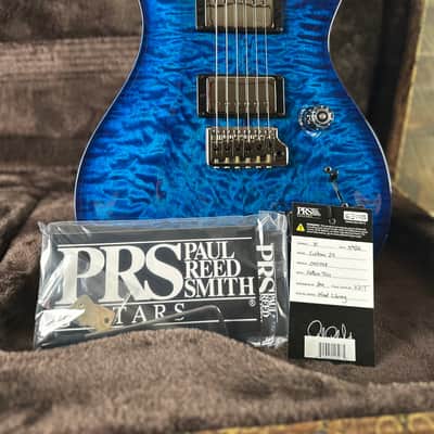 PRS Wood Library Custom 24 Quilt Top Brazilian Rosewood Fretboard - Aquamarine W/Blue Back 411448 image 12