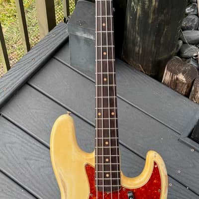 Fender Jazz Bass  1960 - ultra rare & original Stack Knob in an Olympic White Custom Color ! image 9