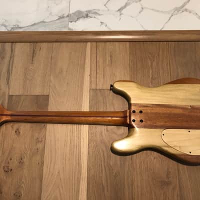 Custom built double cutaway multi-species electric guitar image 3