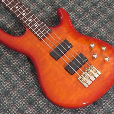 2011 BC Rich Innovator 4-String Bass Orange Burst Figured Maple Top! w/hardshell case image 1