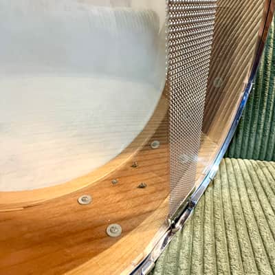 Vintage 1958 Slingerland Radio King Student Model 5.5x14 8-Lug Snare — Blue/Silver Duco — Dated Shell, New Evans Heads (Video Demo) image 10