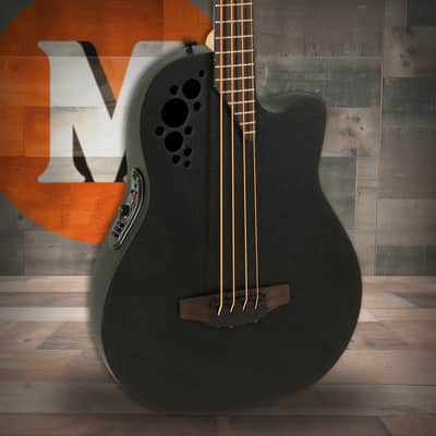 Ovation Pro Series Elite TX E-Acoustic Bass B778TX-5, Black Textured (B778TX-5-G) image 1