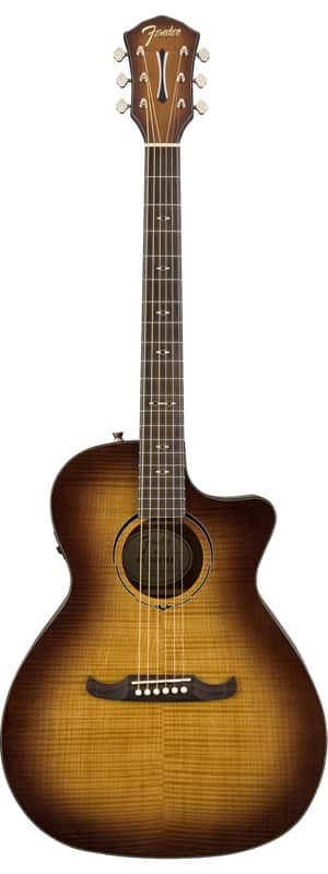 Fender FA-345CE Flame Maple Top Auditorium Acoustic-Electric Guitar - 3-Color Tea Burst image 1