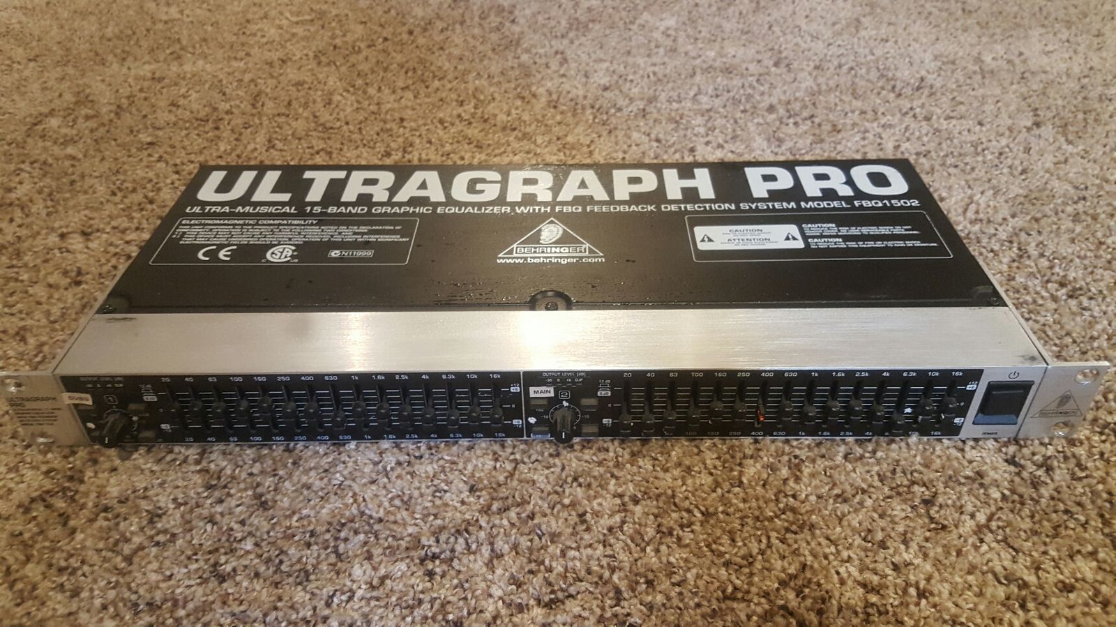 Behringer Ultragraph Pro FBQ1502HD 15-Band Graphic Equalizer | Reverb