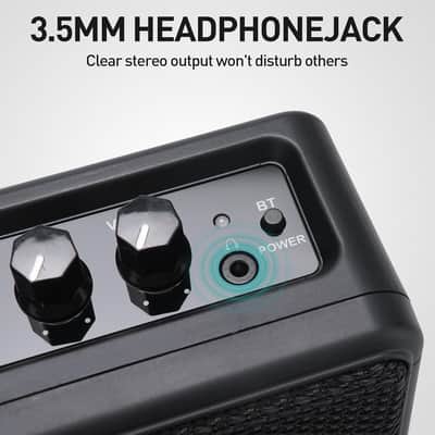 Mini Electric Guitar Amplifier, with Clean Overdrive Effects,Support BT/Headphone Connection,5W Indoor Music Pratice Speaker (Dark) image 3