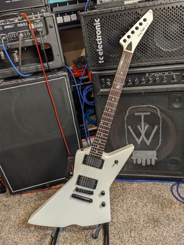 Harley Benton EX-84 Modern White James Hetfield Explorer EMG 60/81