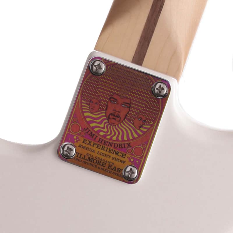 Custom Hendrix Filmore Guitar Graphic Color Image Neck Plate Fits Strat / Tele / Bass- USA MADE! image 1