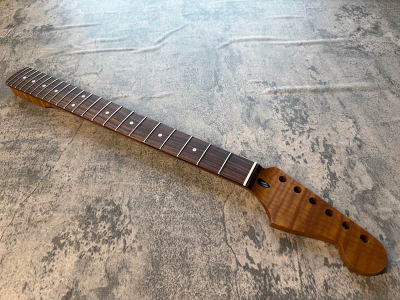 BMC Guitar 5AAAAA FLAME MAPLE Neck Strat® Stratocaster® 22 Fret Roasted With Rosewood Fingerboard Nitro Lacquer 9.5 Radius  STFRM5A #4 image 1