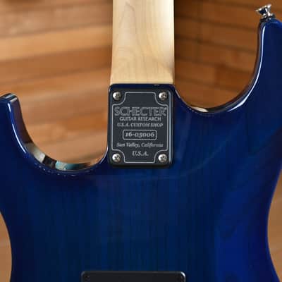 Schecter Custom Shop Sunset Custom II HSS Maple Neck Transparent Sky Blue image 22