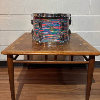 Ludwig No. 983-1 Hollywood Outfit 8x12 / 9x13 / 16x16 / 14x22" Drum Set with Keystone Badges 1968 - Psychedelic Red image 6