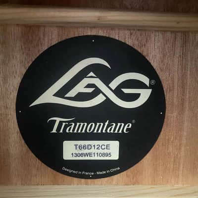 LAG 12 String Acoustic Electric Guitar, Mahogany Spruce Body, Rosewood Fingerboard Neck image 6