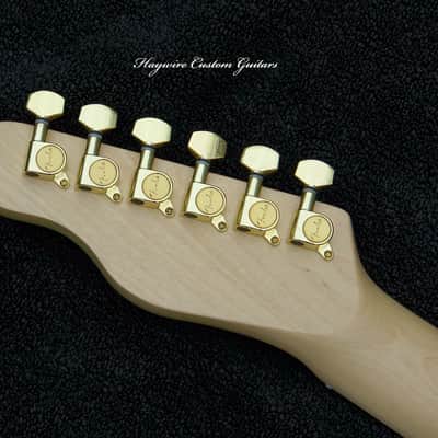 Telecaster with 2" Wide XX-Large Guitar Neck (51mm at the nut) X-Light 6.2 lb. Black Ash Guitar Maple Neck +Gold Foil Humbucker with Matched Custom Bridge Pickups +Treble-Bleed Circuit+ Leveled+ Crowned and Polished Frets + Gold Hardware image 5