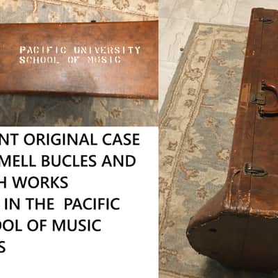 SUMMER DEAL F E OLDS LOS ANGELES .554 / .565 DUAL BASS TROMBONE 10INCH BELL SINGLE ROTAR 1948 EXCELLANT SHAPE ORG. CASE WITH MPC image 14