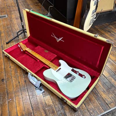 Fender Custom Shop 1955 Telecaster Journeyman Relic Electric Guitar Super Aged Sonic Blue w/Tweed Case image 9