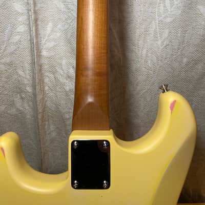 Custom Strat Relic Aged Pink Paisley Vintage White w/ Fender Bridge and Pickups image 12