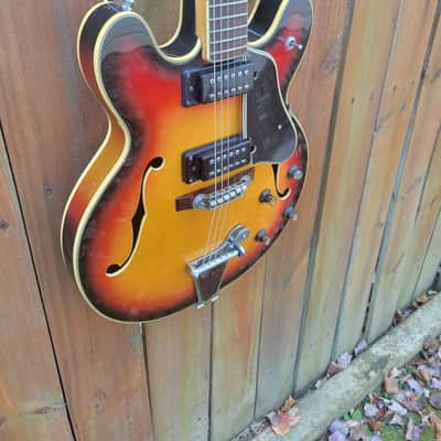 1960's Japan Made Aria 5102T Hollowbody Electric Guitar Great Player & Sound With Pro Set-up image 4