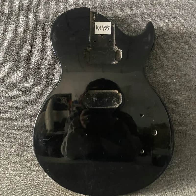 Black Glossy Finish Basswood Guitar Single Cut Body image 1