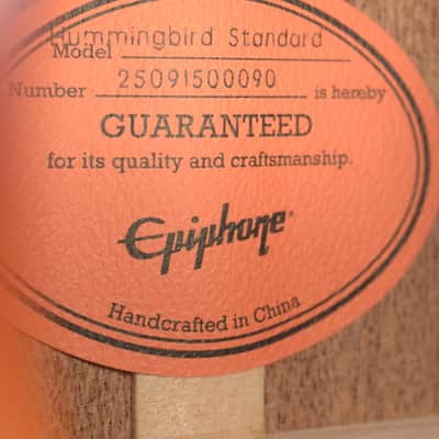 Epiphone Hummingbird Standard Cherry Sunburst w/ Premium Gig Bag image 11