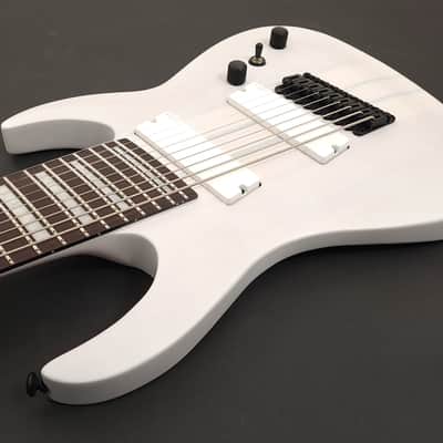 AGILE 9 String Fan Fret Electric Guitar Pendulum Pro 92528 EB EMG-X White Satin image 6
