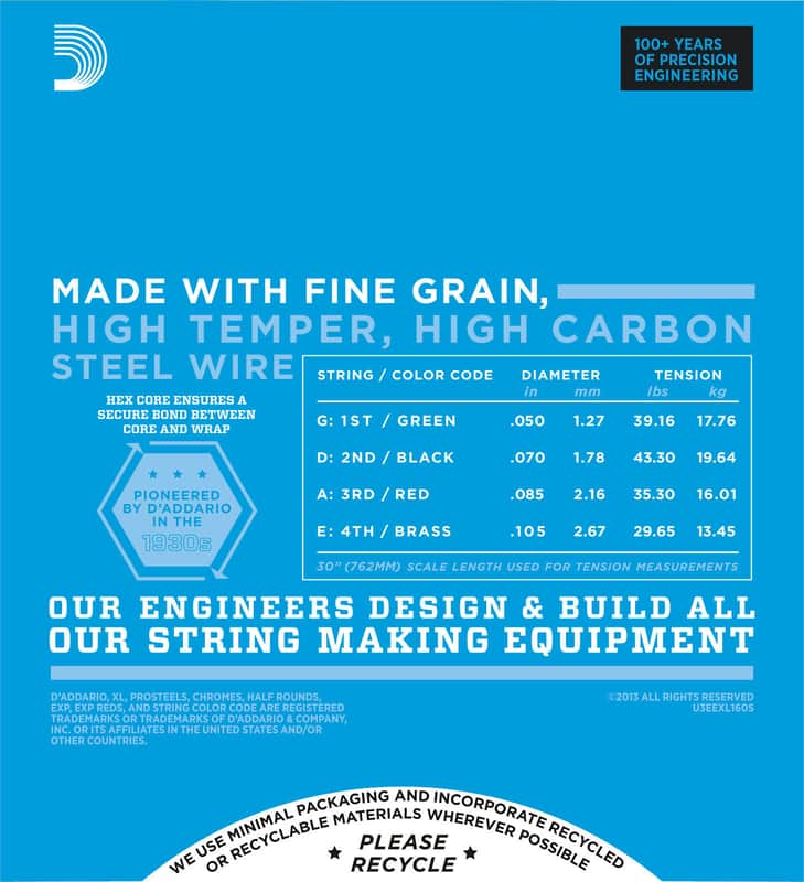 D'Addario EXL160S Nickel Wound Short Scale Bass Guitar Strings, Medium Gauge image 2