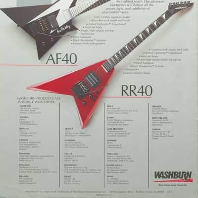 Washburn AF-40 V Ace Frehley 1988 - Black/Silver image 16