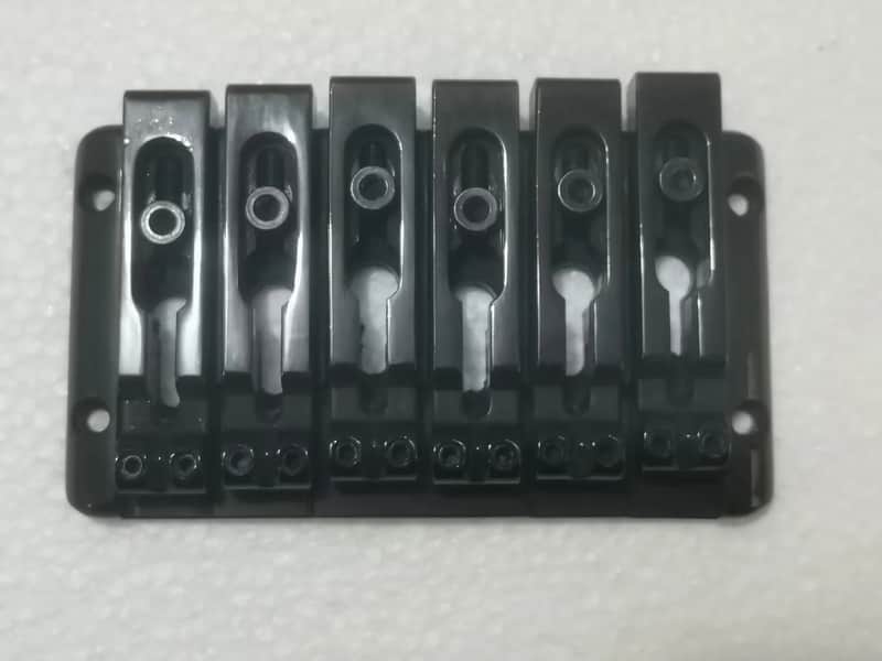 6 String Electric Bass Guitar Bridge in Black image 1