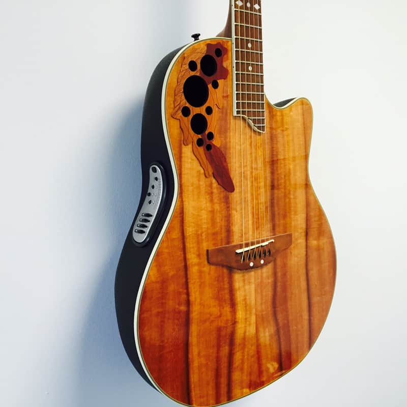 Ovation Celebrity CS-347 KOA Clear Gloss with Gig Bag | Reverb