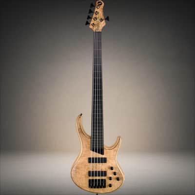 MTD Kingston Z5 Fretless Ebony Fingerboard, Natural Maple Burl Matte image 2