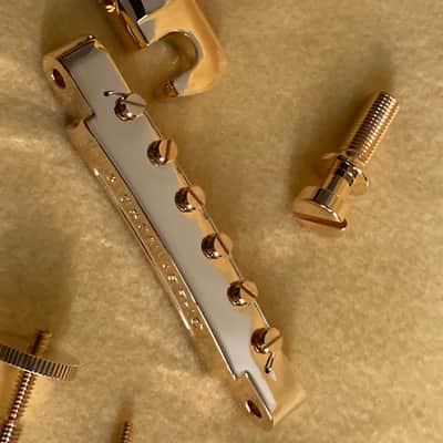 Gibson ABR-1 “Wired” Bridge and Lightweight Aluminum Stop Bar Tailpiece-Combo-Gold image 7
