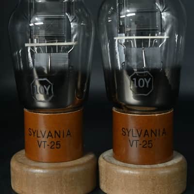 Platinum Matched Pair Sylvania VT25 10Y Leaf Getter USA Made Amplitrex Tested image 6