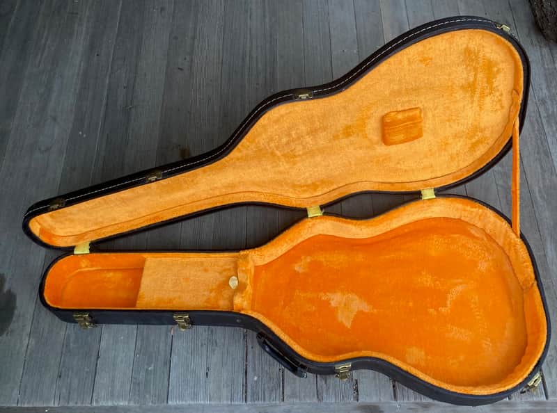 1960s Gibson ES-330 Case , Black w. Yellow Lining image 1