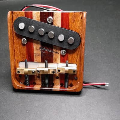 Hillbilly Guitars Custom Exotic Wood Fender Telecaster Bridge w Brass Comp Saddles image 6