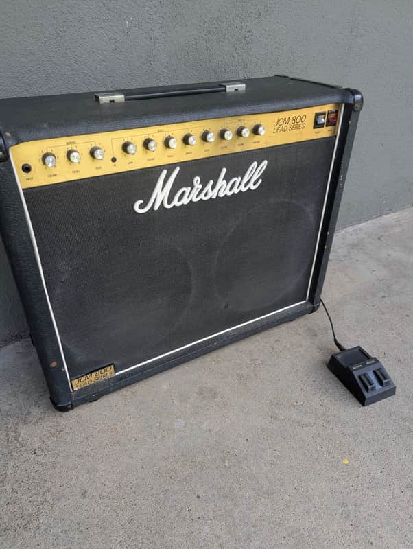 Marshall JCM 800 Lead Series Model 4212 50-Watt Master Volume 2x12 Combo 1980s - Black image 1