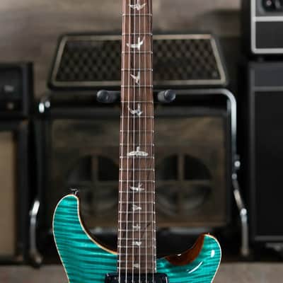 PRS Private Stock Custom 24-08 Semi-Hollow Electric Guitar - Bahamian Blue Glow with Hardshell Case image 4